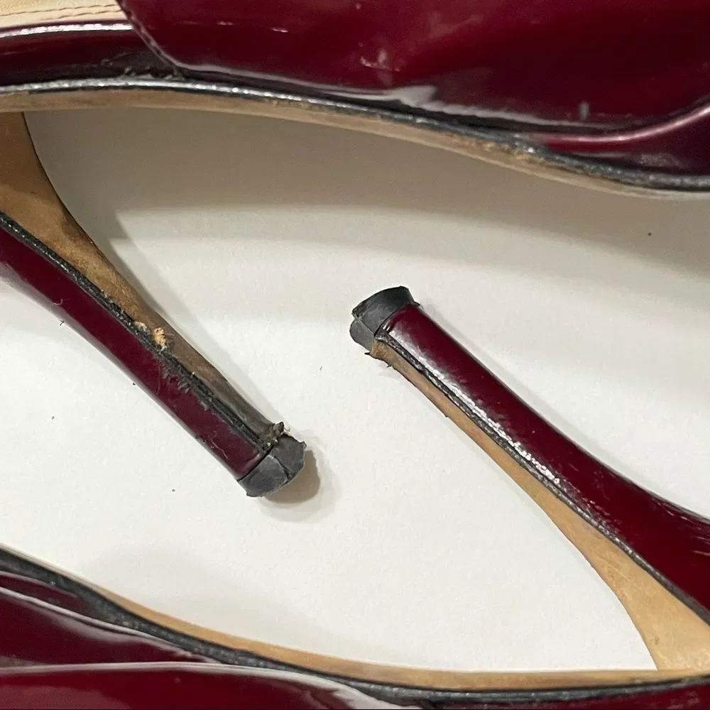 Kate Spade Maroon Patent Leather‎ Slingback Heels